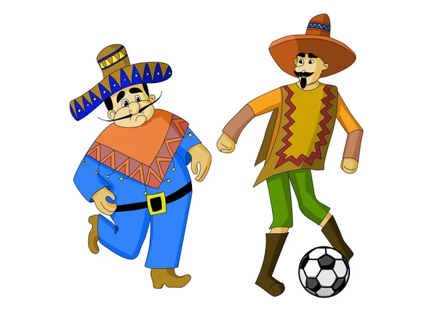 Hombres mexicanos jugando al fútbol — Foto de Stock