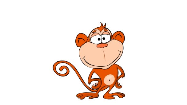 Macaco animado engraçado — Vídeo de Stock