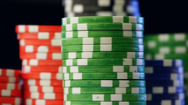 Casino chips stacks. — Stock Video