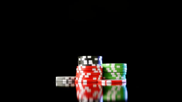 Casino Chips Stacks. Zeitraffer. — Stockvideo