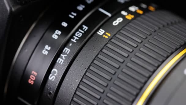 Close up of aperture scale — Stock Video
