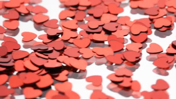 Corazón rojo confeti — Vídeo de stock