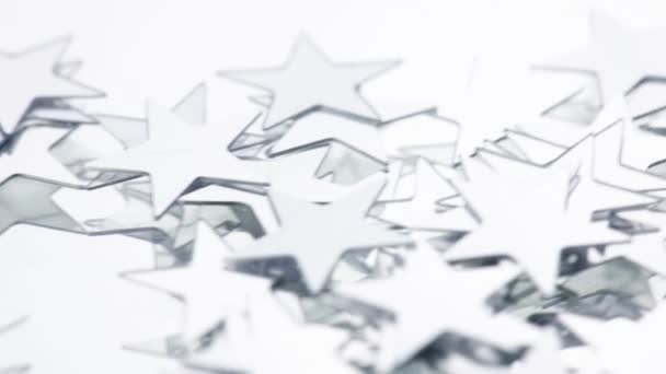 Estrelas de conefetti prata — Vídeo de Stock