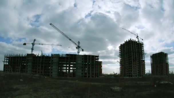 Costruzione di edifici in cemento armato — Video Stock