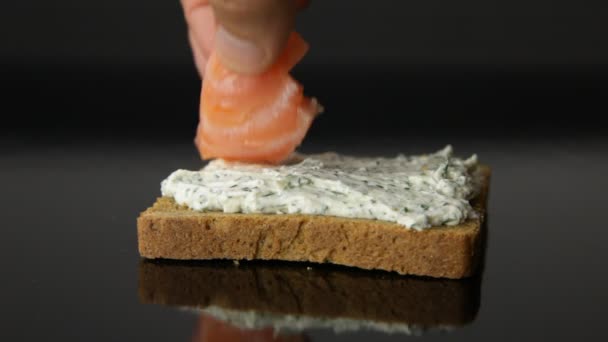 Voorbereiding van sandwich — Stockvideo