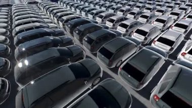 satırda birçok yeni arabalar Park