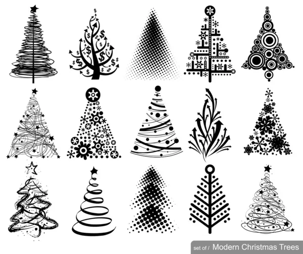 Set of Drawn Christmas Trees — Stock Vector © azzzya 32828121