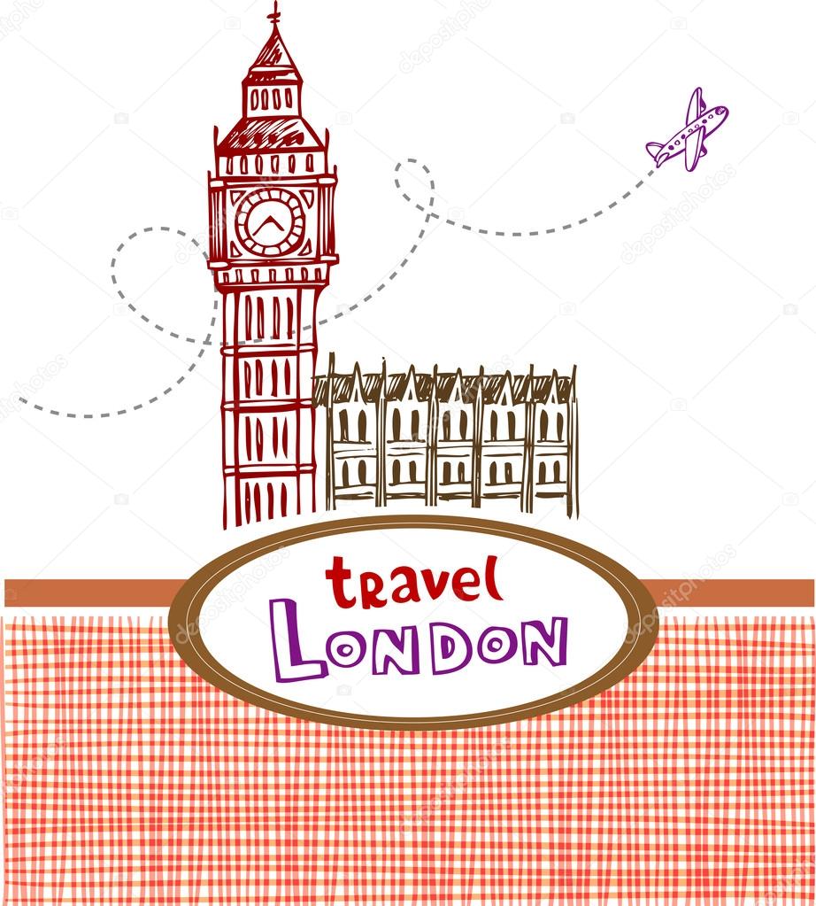 to London greeting card — Stock Vector © azzzya 32826057