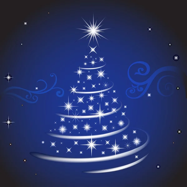 BLUE CHRISTMAS TREE — Stock Vector © azzzya 2834895