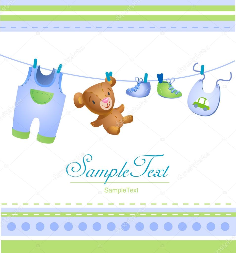 Carte De Vœux Pour Bebe Garcon Image Vectorielle Par Azzzya C Illustration Carte De Vœux Pour Bebe Garcon Image Vectorielle Par Azzzya C Illustration