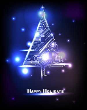Hi-tech Christmas tree from a digital electronic circuit