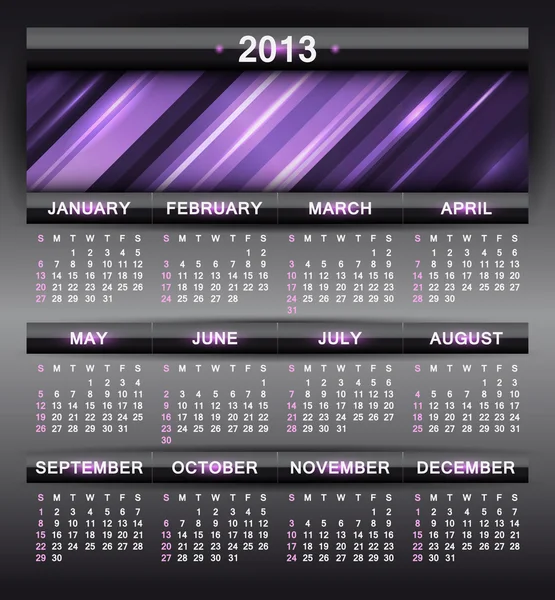 Vetor calendário abstrato 2013 — Vetor de Stock