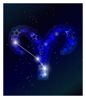 yıldızlı gökyüzü üzerinde Astroloji ve burç takımyıldızı