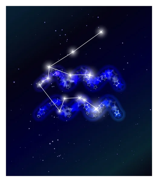 星座和生肖星座上繁星点点的天空 — 图库矢量图片