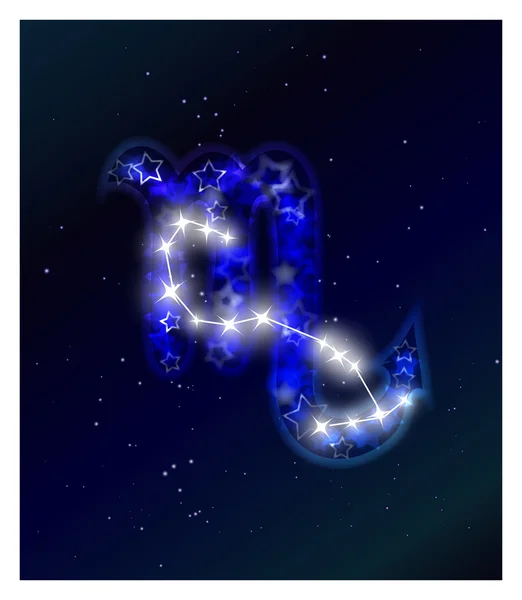 Horoscope and zodiac constellation on the starry sky — Stock Vector