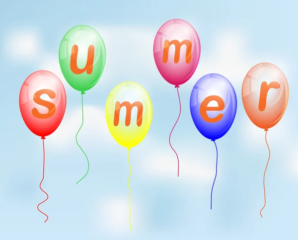 Balloons with the word Summer — Stock Vector