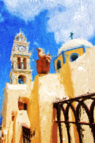 Santorini Gemälde 03 — Stockfoto