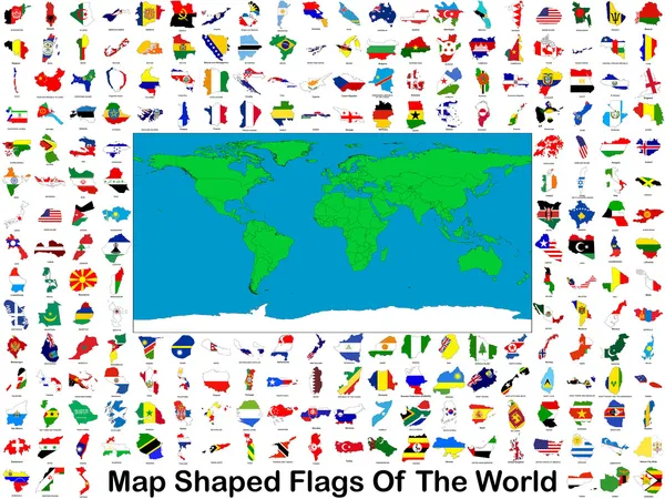 Map Shaped Flags Of The World — Stock Photo, Image