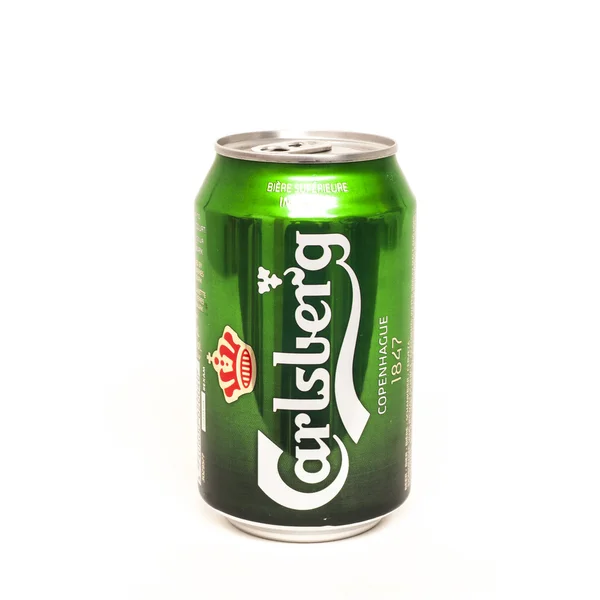 Carlsberg lagerbier schuin — Stockfoto