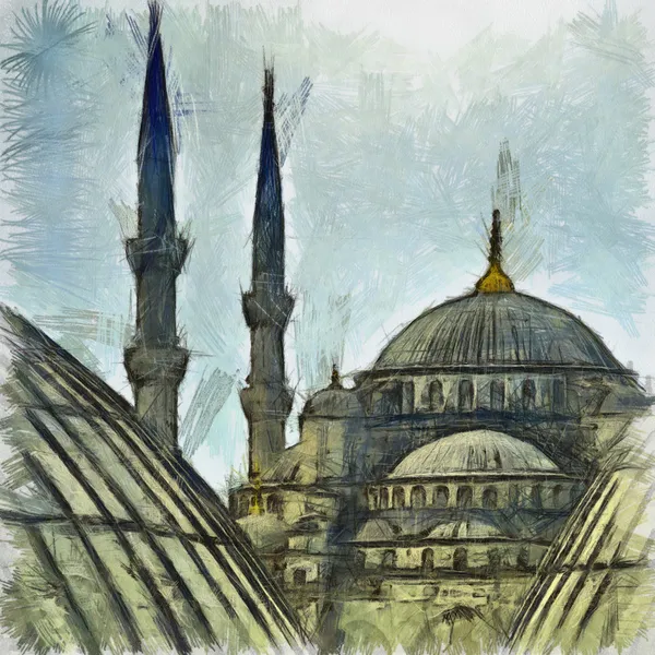 Moschea blu disegno — Foto Stock