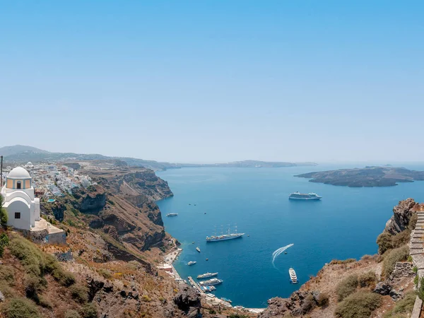 Ein Klassischer Blick Auf Die Caldera Von Santorin — Stockfoto