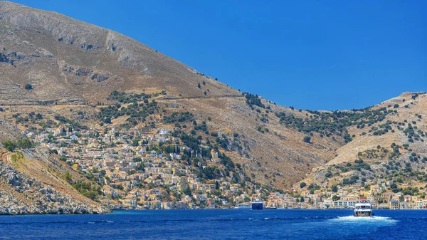 Symi Grécia Julho 2021 Symi Uma Ilha Grega Parte Grupo — Fotografia de Stock