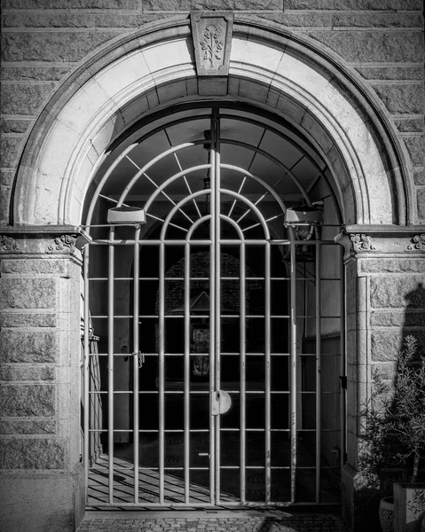 Black White Image Arched Doorway Helsingborg Sweden — Stock Photo, Image