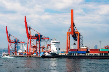ISTANBUL, TURKEY - APRIL 09, 2011: The Port of Haydarpasa, also known as the Port of Haidar Pasha is a general cargo seaport.