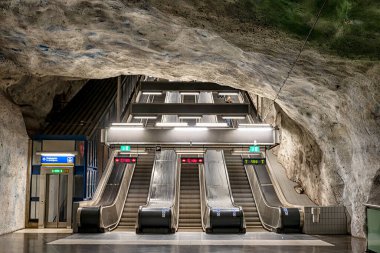 STOCKHOLM, SWEDEN - AUGUST 01, 2022: The Fridhemsplan station on the subways Green line.