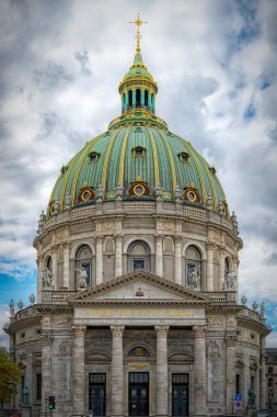 COPENHAGEN, DENMARK - SEPTEMBER 03, 2022: Frederik's Church, popularly known as The Marble Church for its rococo architecture.