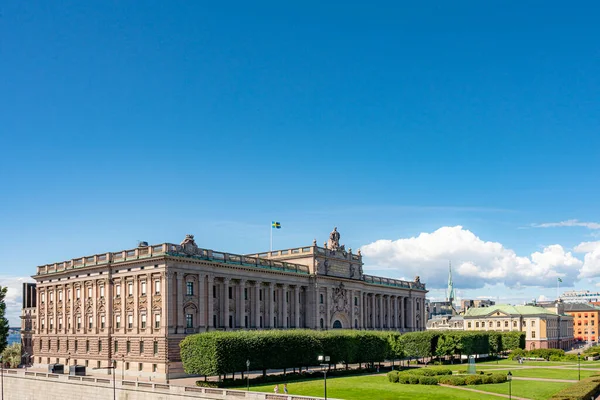 Stockholm Szwecja Lipiec 2022 Widok Budynek Parlamentu Pałacu Królewskiego — Zdjęcie stockowe