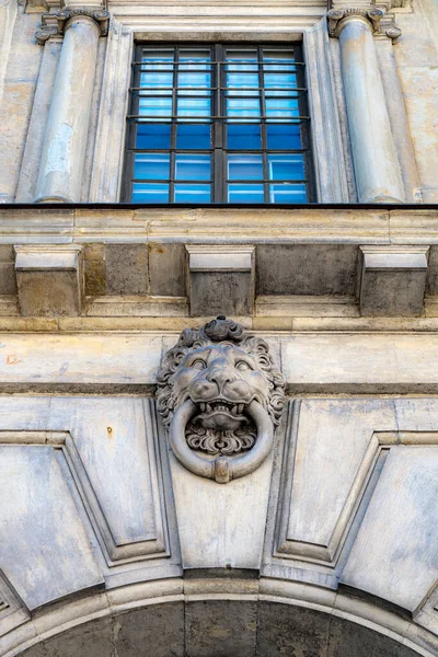 Stockholm Sweden July 2022 Lions Head Detail Royal Palace Gamla — Stock Photo, Image