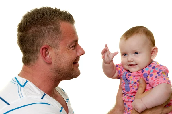 Usměvavý otec a dítě — Stock fotografie