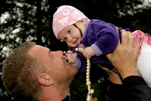 Happy baby and father — Stock Photo, Image