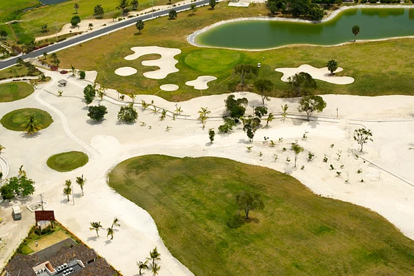 Vista elevevada do campo de golfe Imagem De Stock