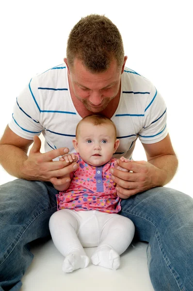 Leende far och baby — Stockfoto