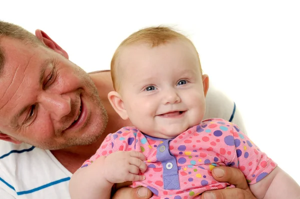 Sonriente padre y bebé —  Fotos de Stock