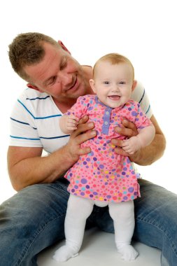 gülümseyen baba ve bebek