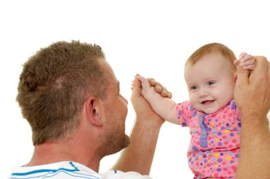 gülümseyen baba ve bebek