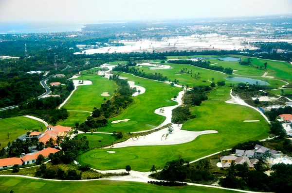 Vista elevevada do campo de golfe Fotografia De Stock