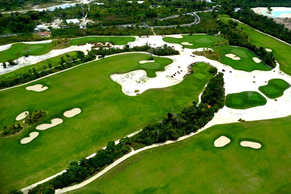 Vista elevevada do campo de golfe Imagens Royalty-Free
