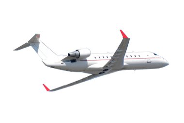 temiz beyaz bir arka plan üzerinde izole privat jet uçak