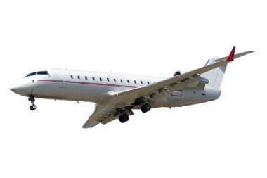 temiz beyaz bir arka plan üzerinde izole privat jet uçak