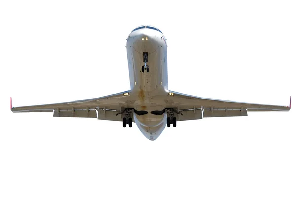 Temiz Beyaz Bir Arka Plan Üzerinde Uçak Izole — Stok fotoğraf