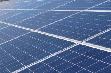 Yeşil enerji üreten güneş panelleri sıraları 