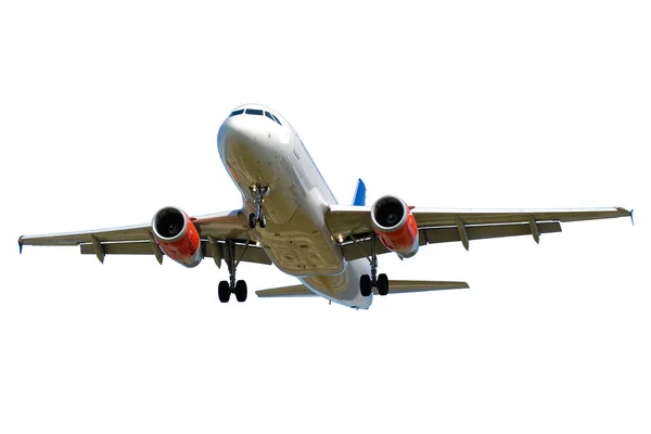 Avión Está Aislado Sobre Fondo Blanco Limpio —  Fotos de Stock