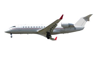 temiz beyaz bir arka plan üzerinde izole privat jet uçak