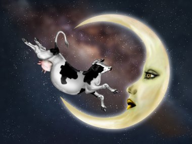 Cow Jumped Over The Moon clipart