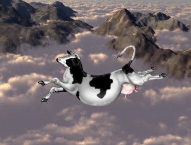 Flying cow clipart