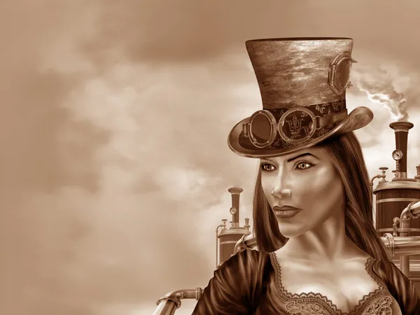 Steampunk vrouw — Stockfoto